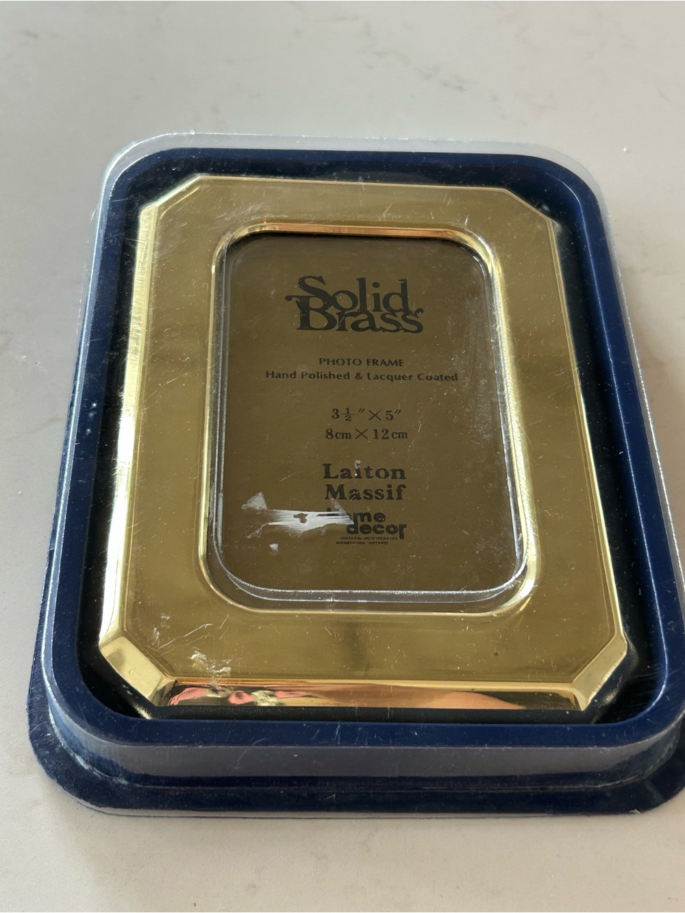 Vintage Solid brass polished 3.5 x 5 inch frame . In box , never used. - Picture 5 of 5